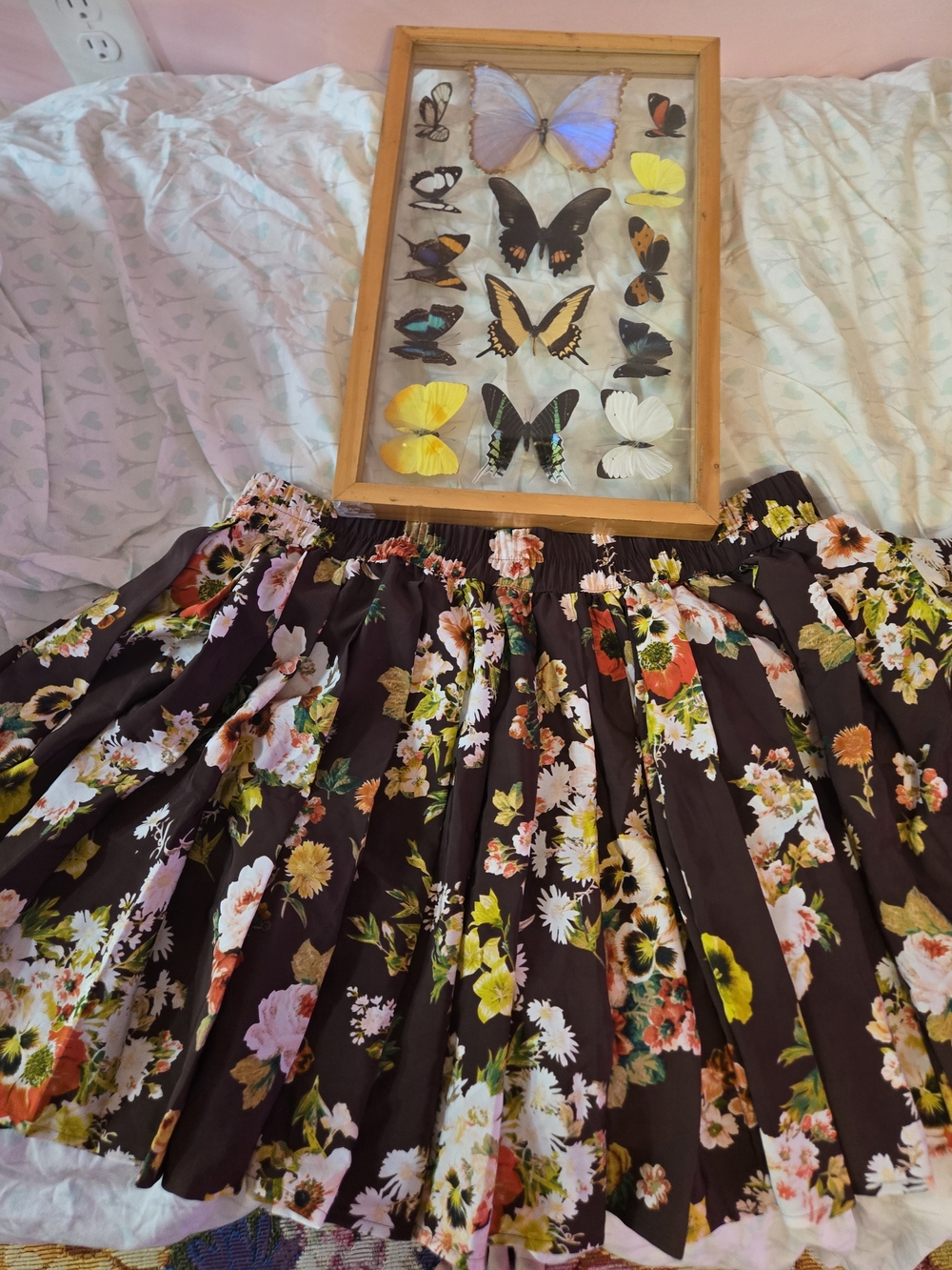 Dark Floral, Princess vera wang Brown Floral A-Line Mini Circle Skirt XL